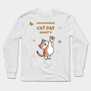 cat tama cute black cat love Long Sleeve T-Shirt